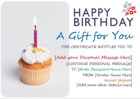 9 Free Sample Birthday Voucher Templates - Printable Samples