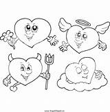 Angel And Devil Coloring Pages sketch template