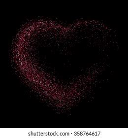 Pink Glitter Heart On Black Background Stock Vector (Royalty Free) 358764617 | Shutterstock