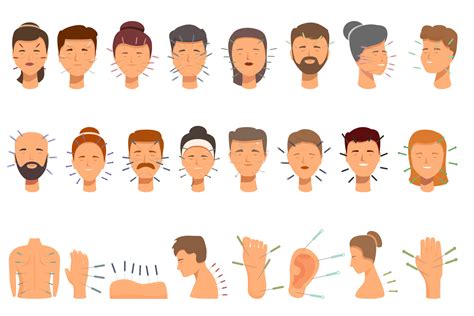 Acupuncture Icons Set Cartoon Vector. Graphic by nsit0108 · Creative ...