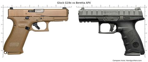 Glock G19x vs Beretta APX size comparison | Handgun Hero