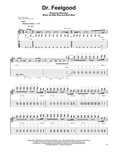 Dr. Feelgood by Motley Crue - Guitar Tab Play-Along - Guitar Instructor