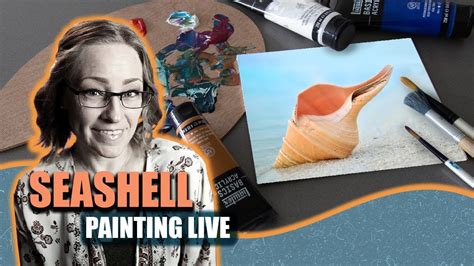 Seashell Beach Acrylic Painting LIVE #acrylicpainting - YouTube