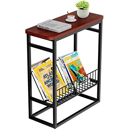 Amazon.com: Small Side Table for Small Spaces - Narrow Small End Tables Living Room - Slim End ...