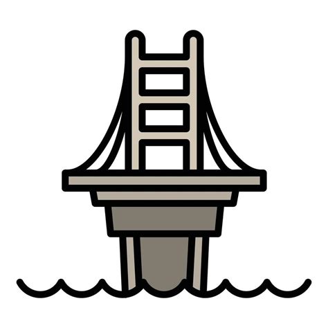 Modern bridge icon, outline style 14363016 Vector Art at Vecteezy