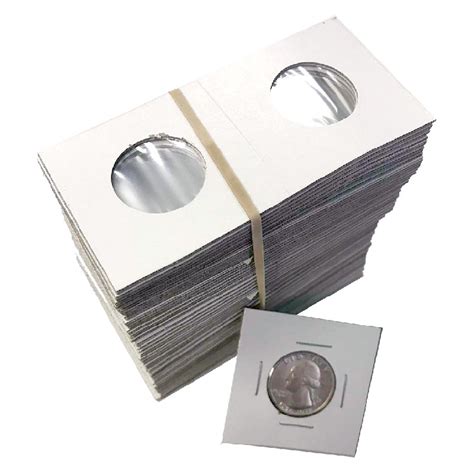 2x2 Cardboard Flip Coin Holders for Quarters (25 Cents) - 24 mm, Staple ...