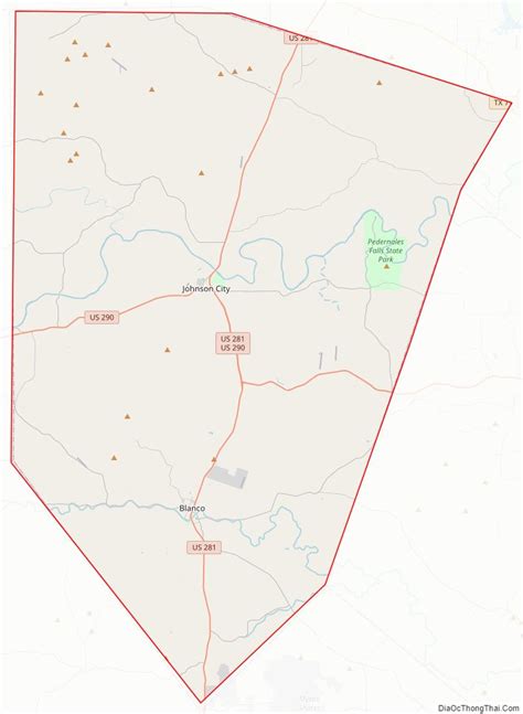 Map of Blanco County, Texas - Thong Thai Real