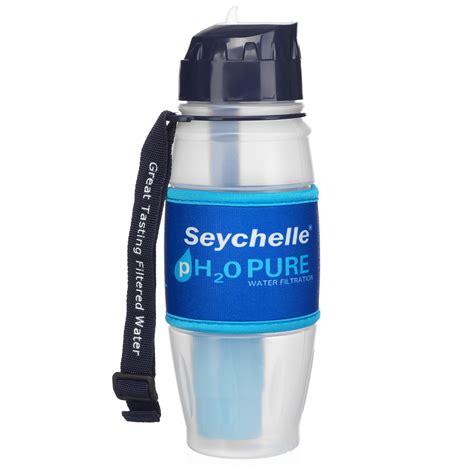 Seychelle pH2O Alkaline Water Filter Bottle - Enhances pH and Filters Water - BPA Free - 28 oz ...