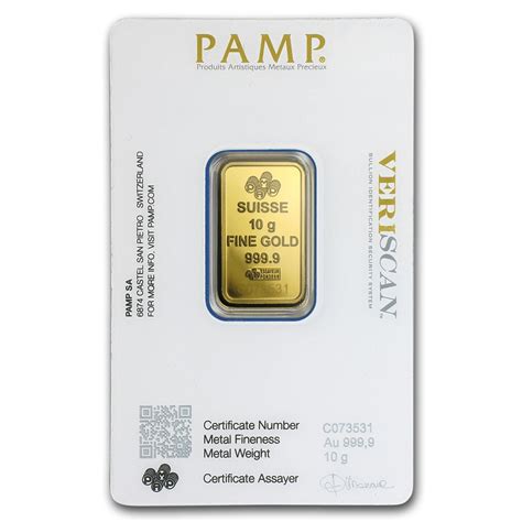 Pamp Suisse Lady Fortuna Gold Bar 10g - GoldSilver Central Pte Ltd