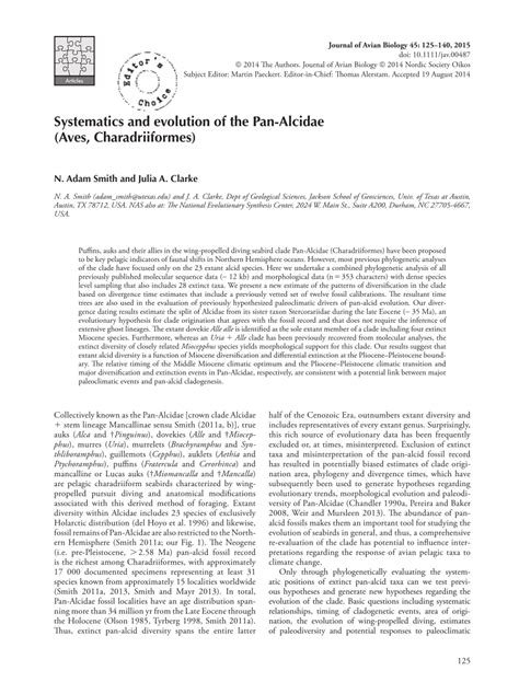 (PDF) Systematics and evolution of the Pan-Alcidae (Aves, Charadriiformes)