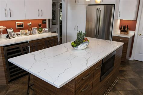 Calacatta Laza Quartz Kitchen Countertops - Premier Granite & Stone in 2022 | Quartz kitchen ...