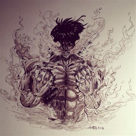 Eren's titan form by artdan24 on DeviantArt