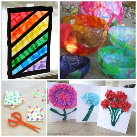 Beautiful Tissue Paper Crafts For Kids | What Can We Do With Paper And Glue