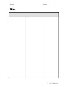 Blank 3 Column Notes Form - Freeology