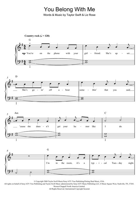 You Belong With Me | Sheet Music Direct