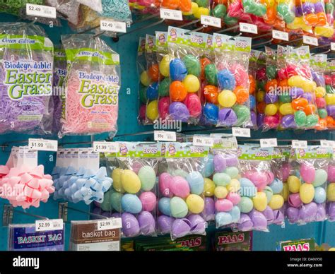 Traditional Easter Decorations Display, Party City, NYC Stock Photo - Alamy