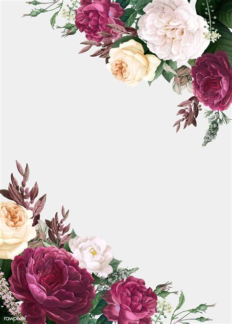 Floral wedding invitation mockup vector | free image by rawpixel.com | Floral invitation ...