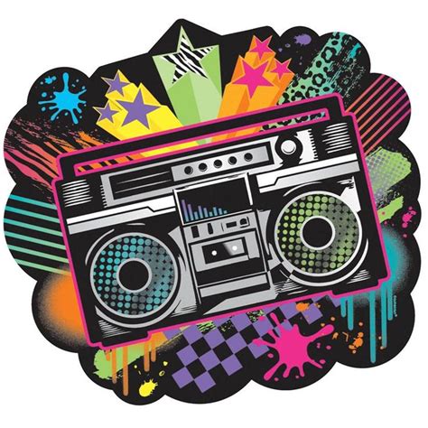 Retro Boombox Cutout | 80s party decorations, 80s theme party, 80s theme