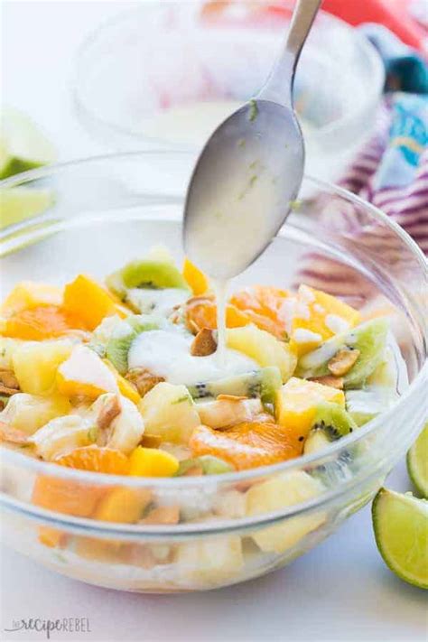 Hawaiian Fruit Salad Recipe with Honey Lime Yogurt Dressing + VIDEO