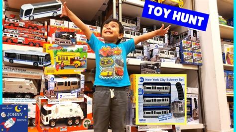 Johny's Toy Hunt For MTA Toys MTA Motorized Subway Train & MTA Toy Buses - YouTube