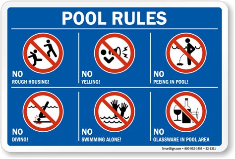 Pool Rules Signs | Swimming Pool Rules Signs