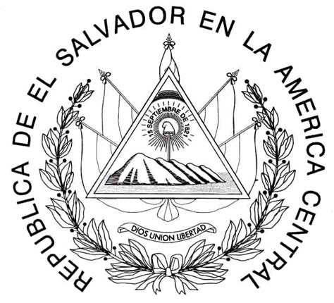 Escudo de El Salvador para colorear - El Salvador mi país