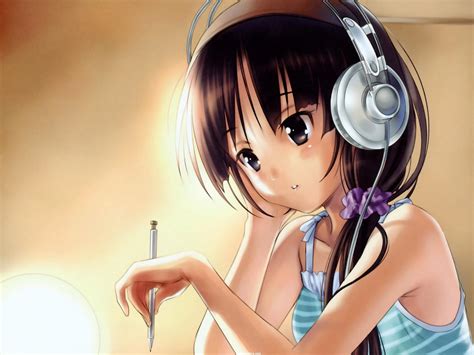 Girl Listening To Music Wallpaper