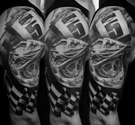 40 Checkered Flag Tattoo Ideas For Men - Racing Designs