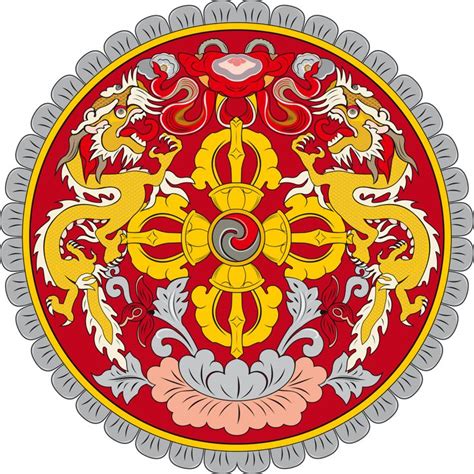 National Emblem of the Kingdom of Bhutan. https://en.wikipedia.org/wiki/Bhutan | Coat of arms ...