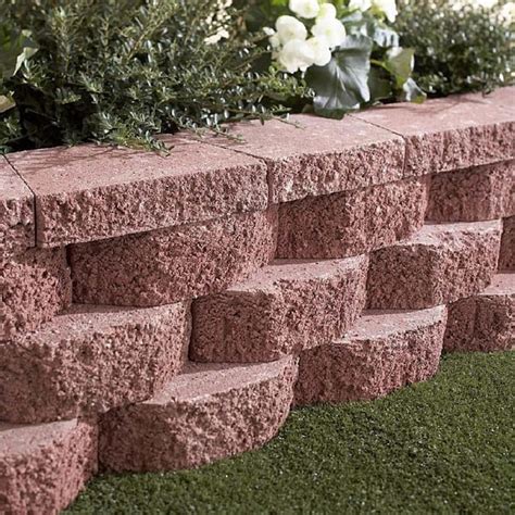 Basic 12-in L x 4-in H x 8-in D Concrete Retaining Wall Block in the Retaining Wall Block ...