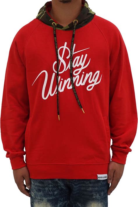 Stay Winning Script Red/White Camo Hoodie - ShopperBoard