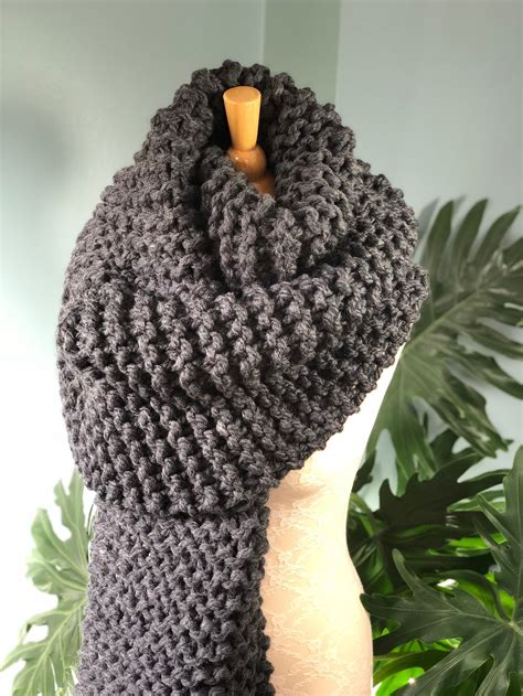 Oversized Scarf Jumbo Yarn XXL Ribbed Chunky Shoulder Wrap - Etsy