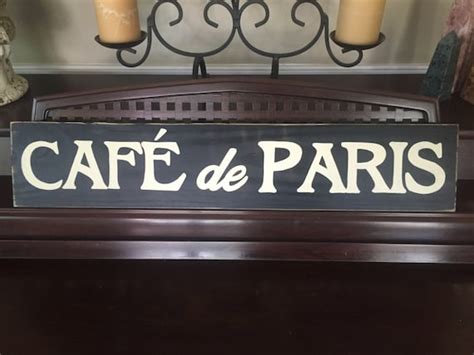 CAFE de PARIS French Country Sign Plaque Wall Decor Apartment