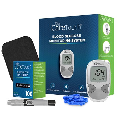 Care Touch Diabetes Testing Kit – Care Touch Blood Glucose Meter, 100 Blood Test Strips, 1 ...