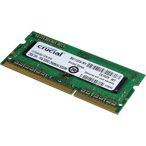 Crucial 2GB SODIMM Laptop Memory Module CT25664BC1339 B&H Photo