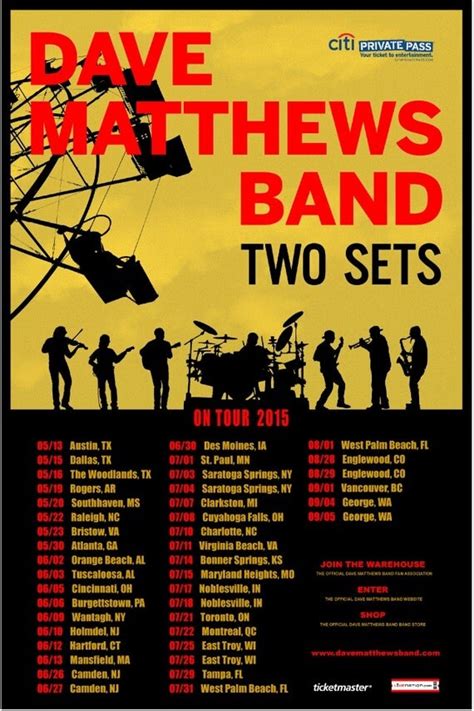 DAVE MATTHEWS Band 2015 Concert Poster North by POSTERALLEY