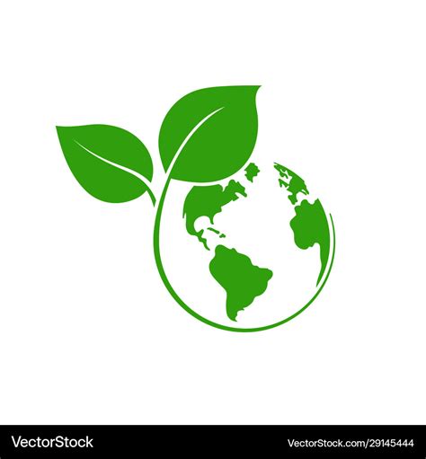 Planet earth with plant logo design Royalty Free Vector