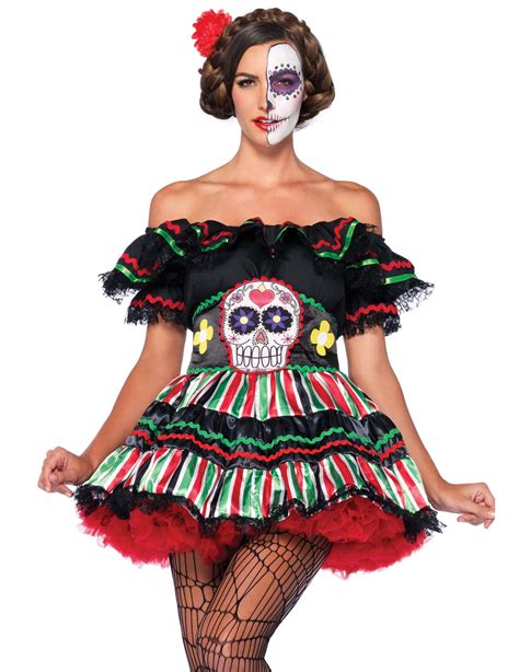 Costume Dia de los Muertos donna: Costumi adulti,e vestiti di carnevale ...