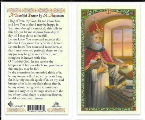 Laminated Prayer Card by St. Augustine” - Confraternity of Penitents ...