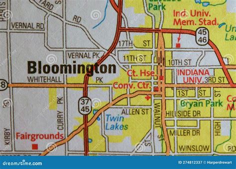 Map Image of Bloomington Indiana Stock Image - Image of bloomington, major: 274812337