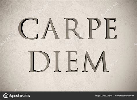 Latin Quote Carpe Diem Stone Background Illustration Meaning Seize Day ...