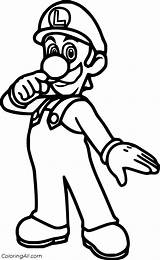 Luigi Coloring Pages  Mario coloring Cartoon sketch template