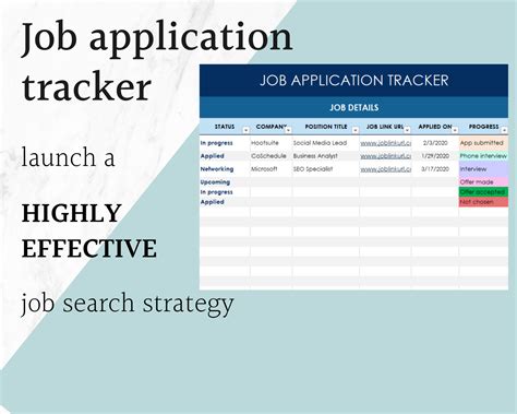 Job Application Tracker, Excel Spreadsheet — LaunchPoint Resume