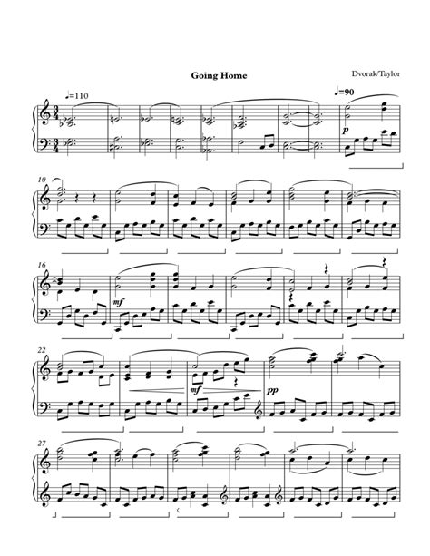 Going Home by Antonin Dvorak - Piano Solo - Digital Sheet Music | Sheet ...