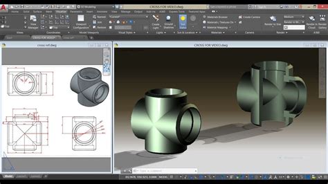 Socket Weld Cross Fittings in AutoCAD 3D/Mechanical modeling | Autocad