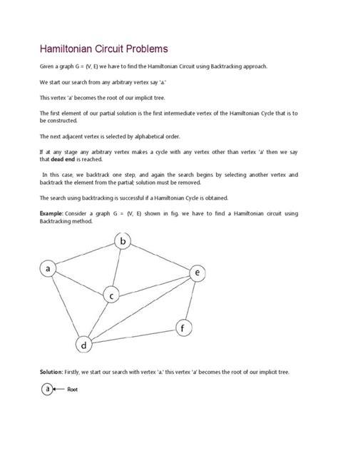 Hamiltonian Circuit Problems | PDF | Vertex (Graph Theory) | Algorithms