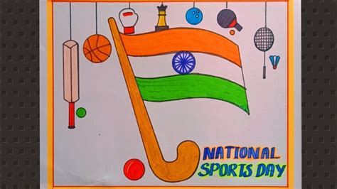 National Sports Day Drawing/ National Sports Day Drawing Easy Steps/ How To Draw Sports Day ...