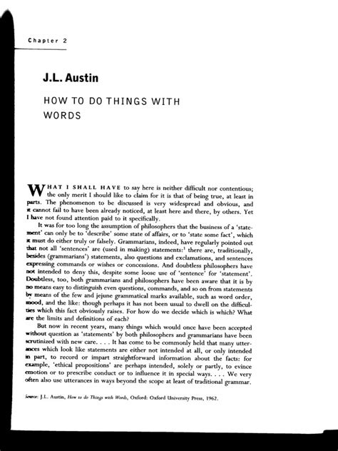 02 How To Do Things With Words | PDF | Cognitive Science | Linguistics