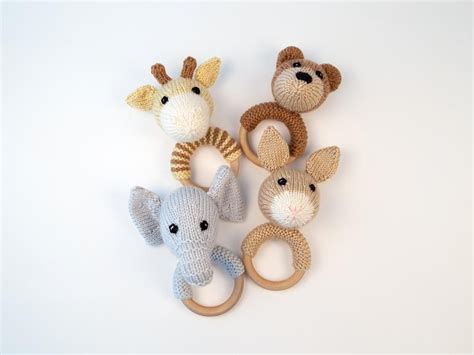 Animal Baby Rattles Knitting Kit and Pattern in Deramores Yarn | Baby ...