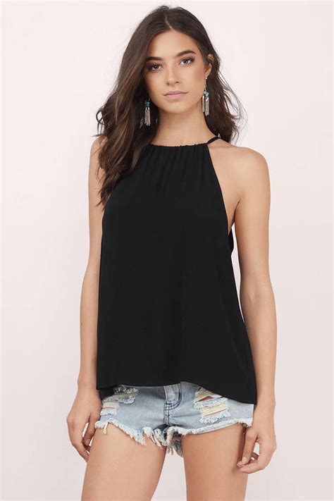 Cute Black Tank Top - Black Top - Surplice Top - Black Tank - $11 | Tobi US